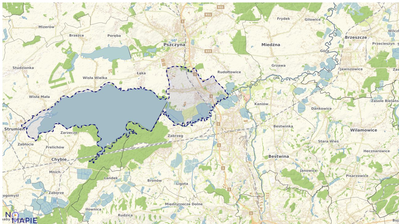 Mapa obszarów ochrony przyrody Goczałkowic-Zdroju